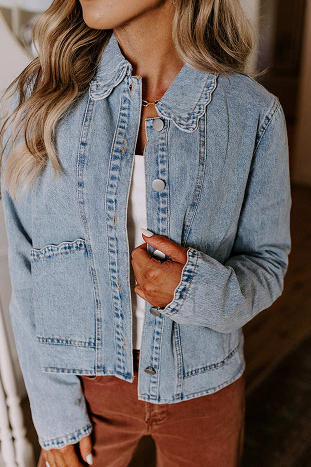 Scallop Pocket Denim Jacket LT