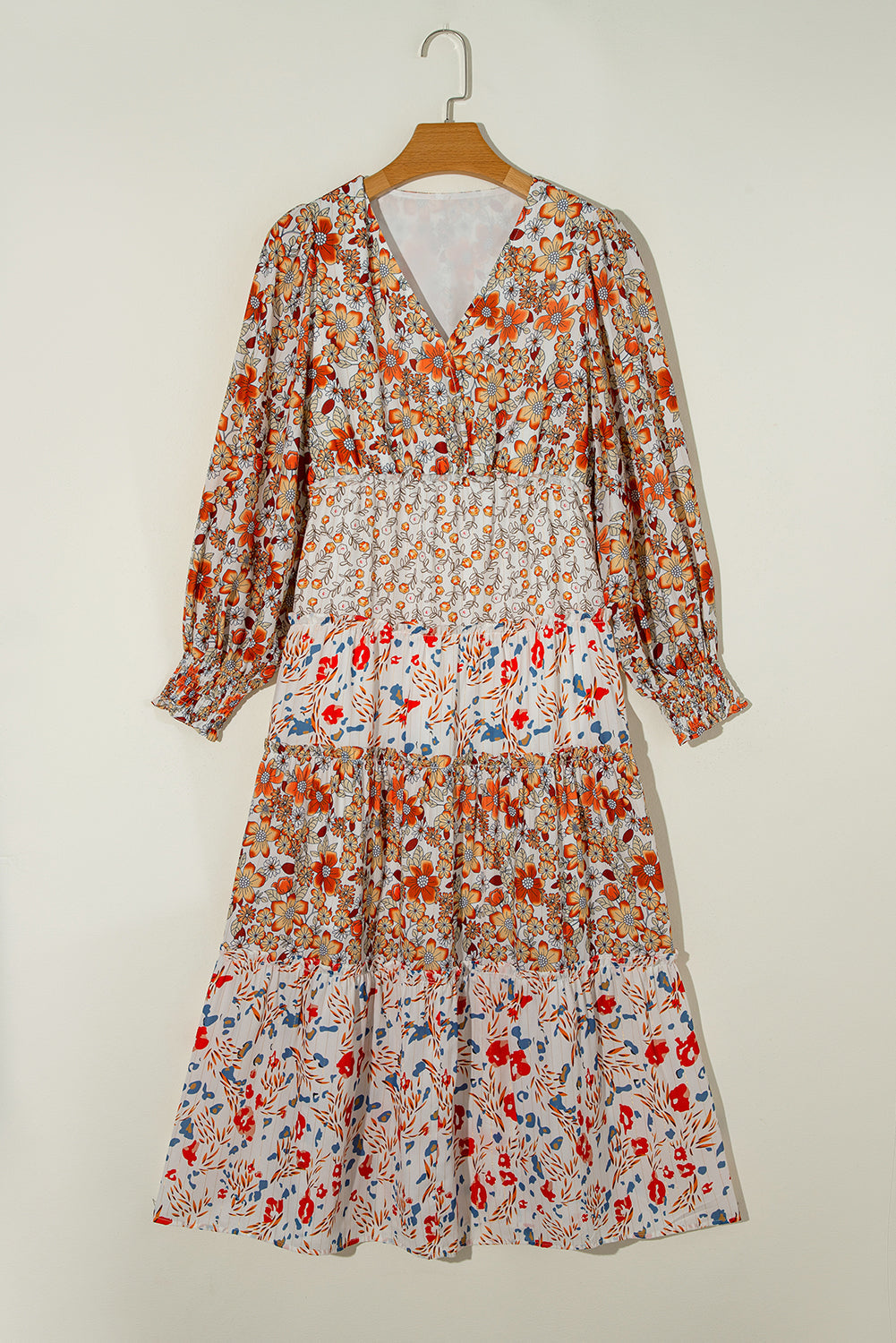 Khaki Floral Ruffled Midi LT