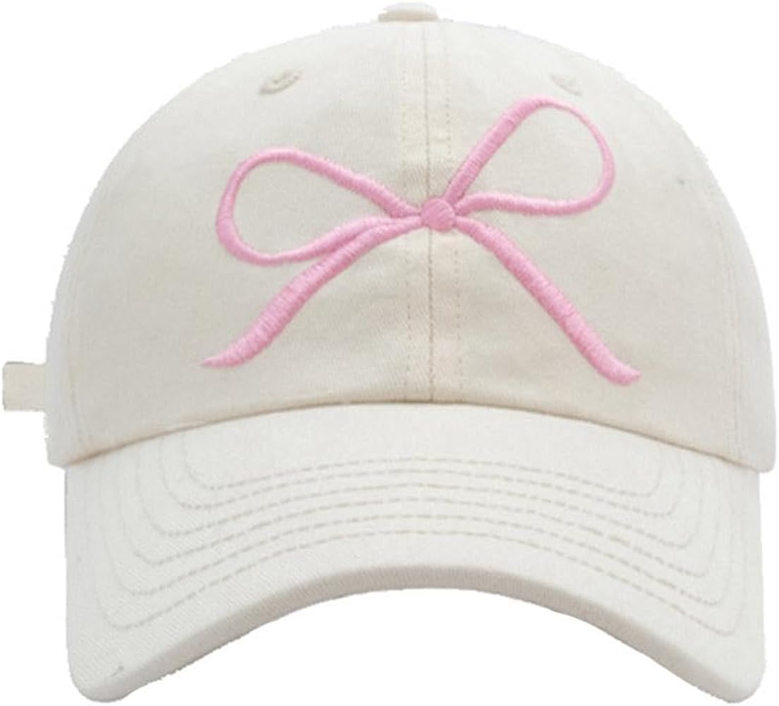 White Bow Baseball Hat