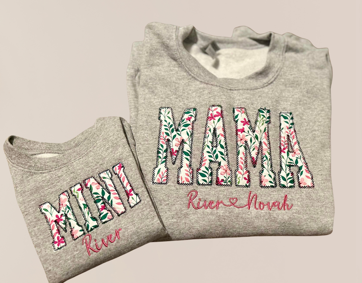 Floral MAMA & MINI Embroidered Tee