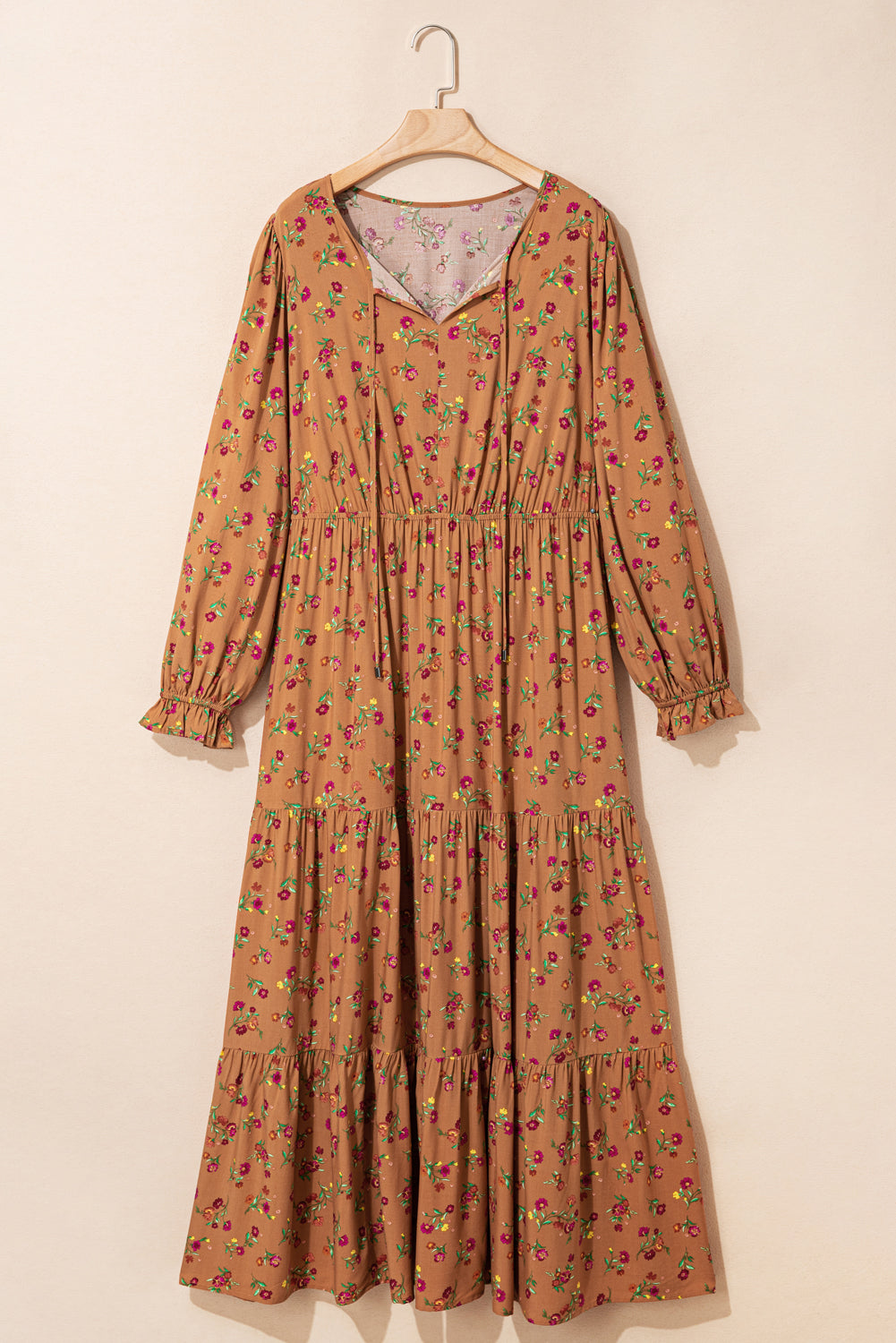 Brown Floral Plus Size Maxi August.