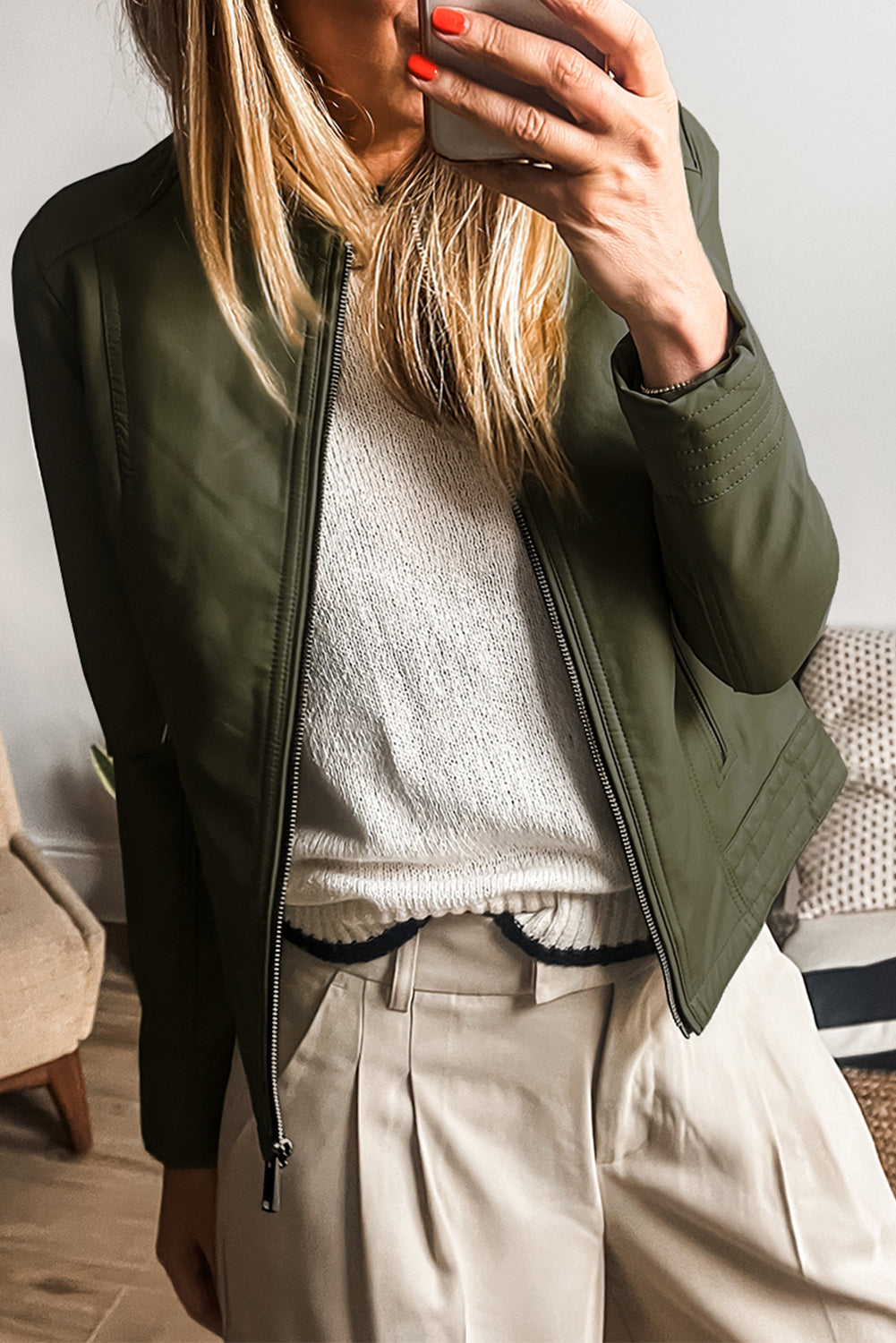 Faux Leather Fall Jacket *MULTIPLE COLORS* LT