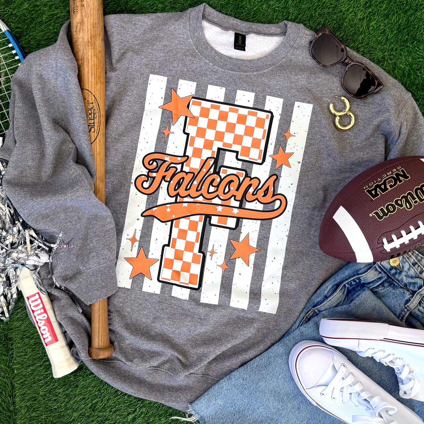 Checkered & Stripes Custom Spirit Sweatshirt or Tee