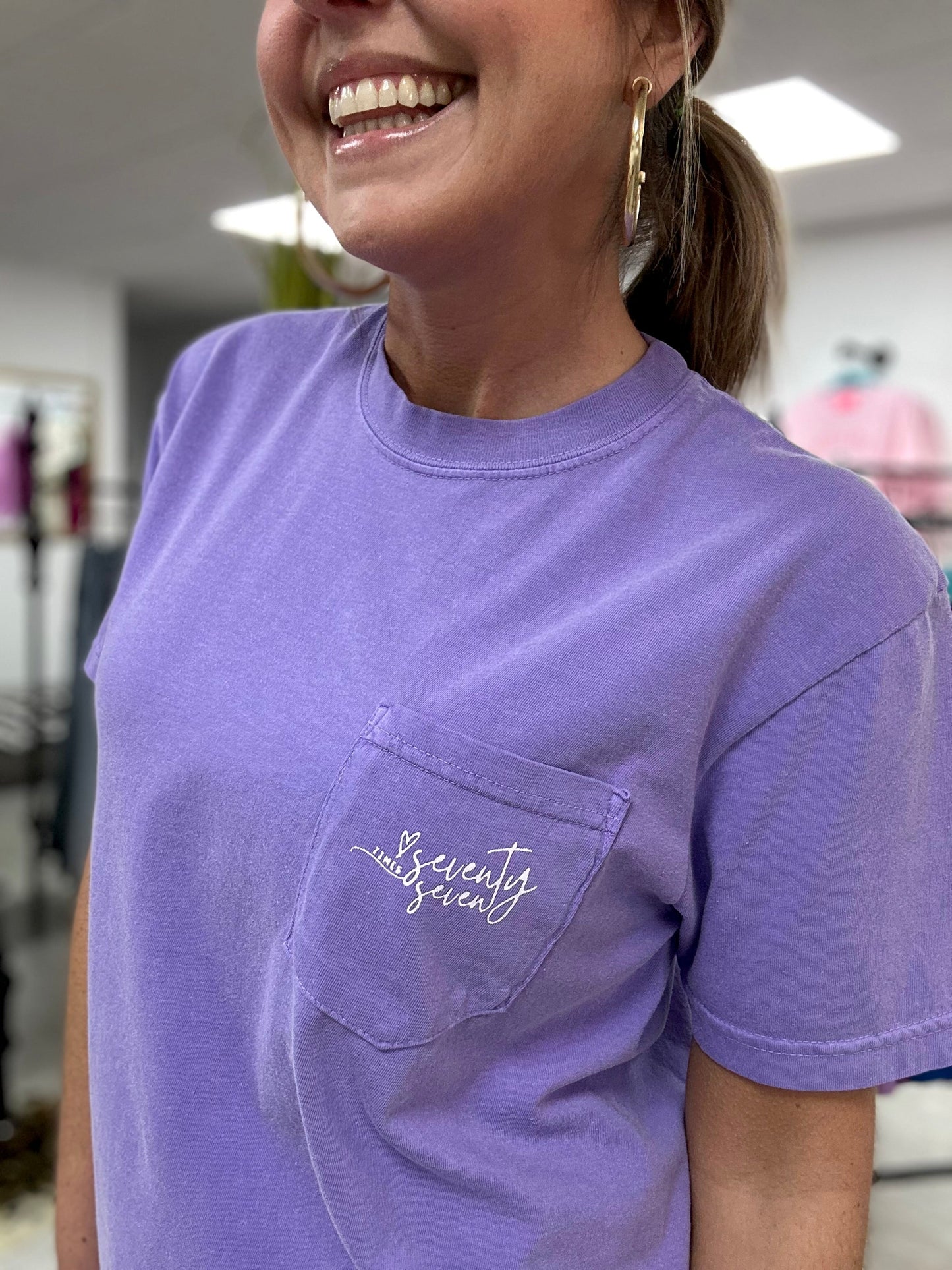 chosen pocket tee | violet