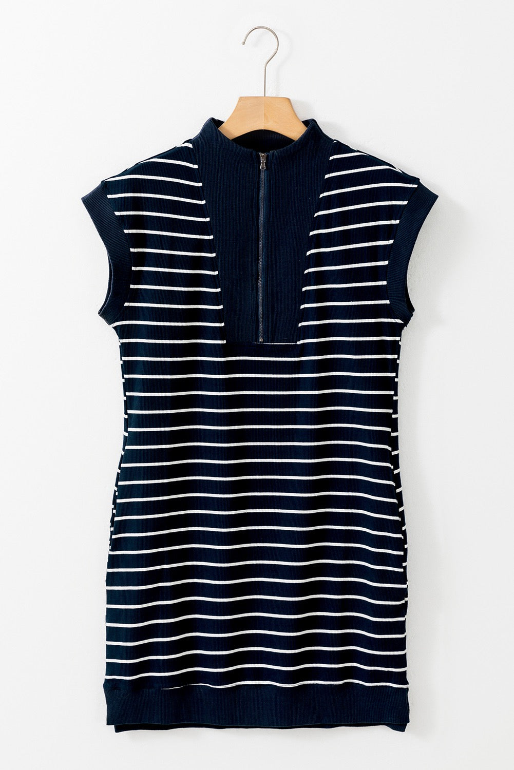 Striped Navy Zip Up Dress LT