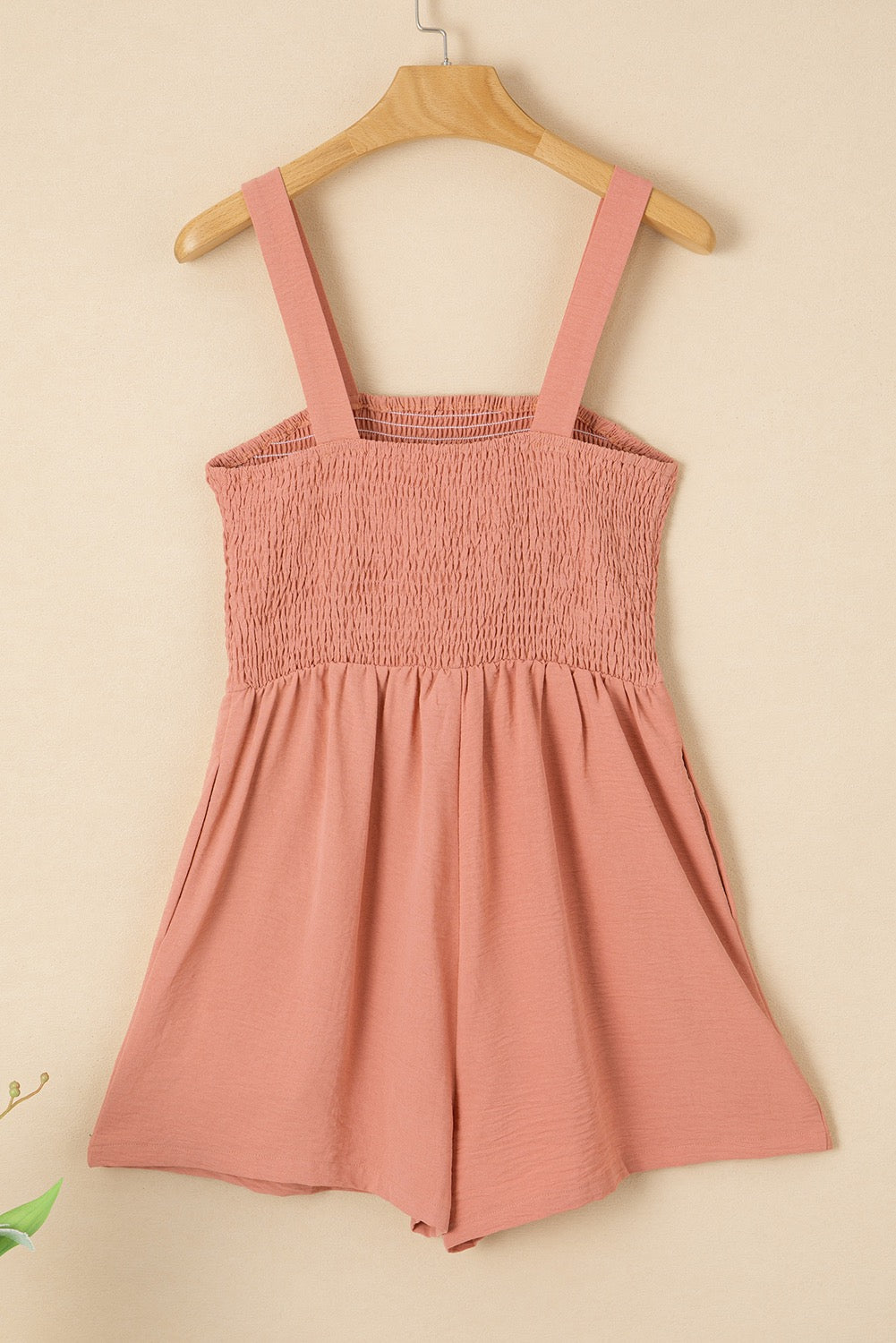 Apricot Pink Smocked Romper May.