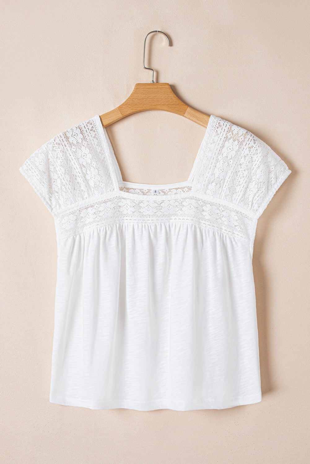 White Lace Patchwork Blouse May.