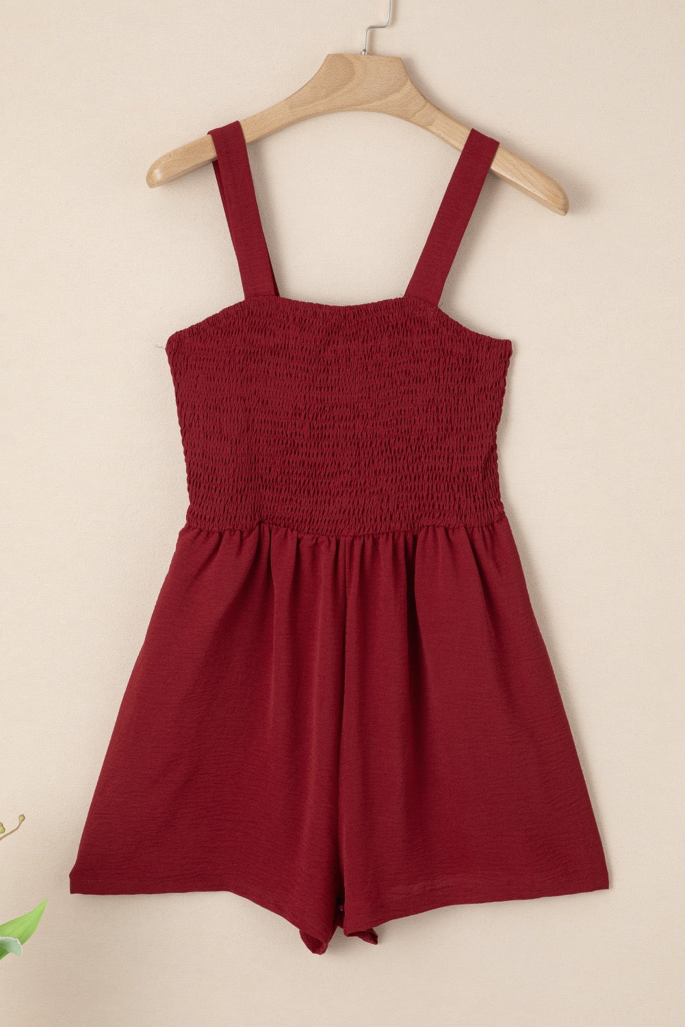 Burgundy Smocked Romper May.