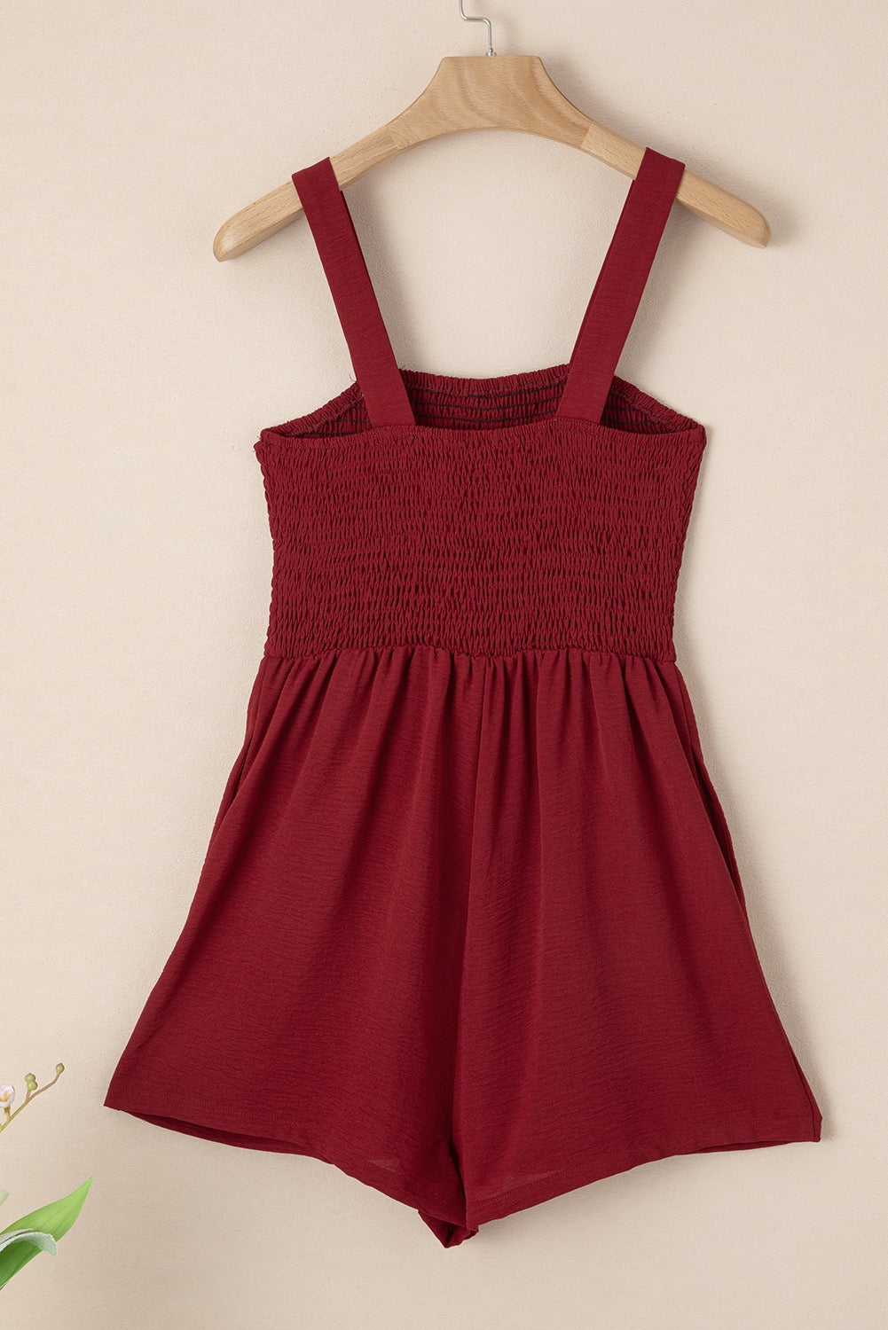 Burgundy Smocked Romper May.
