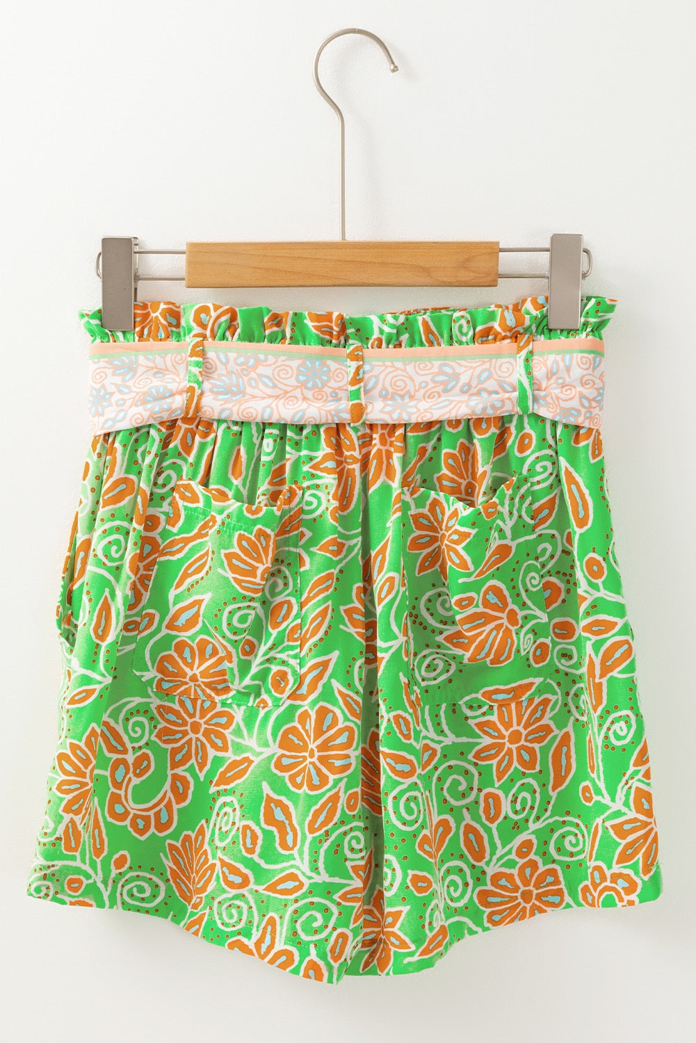 Green and Orange Floral Shorts LT