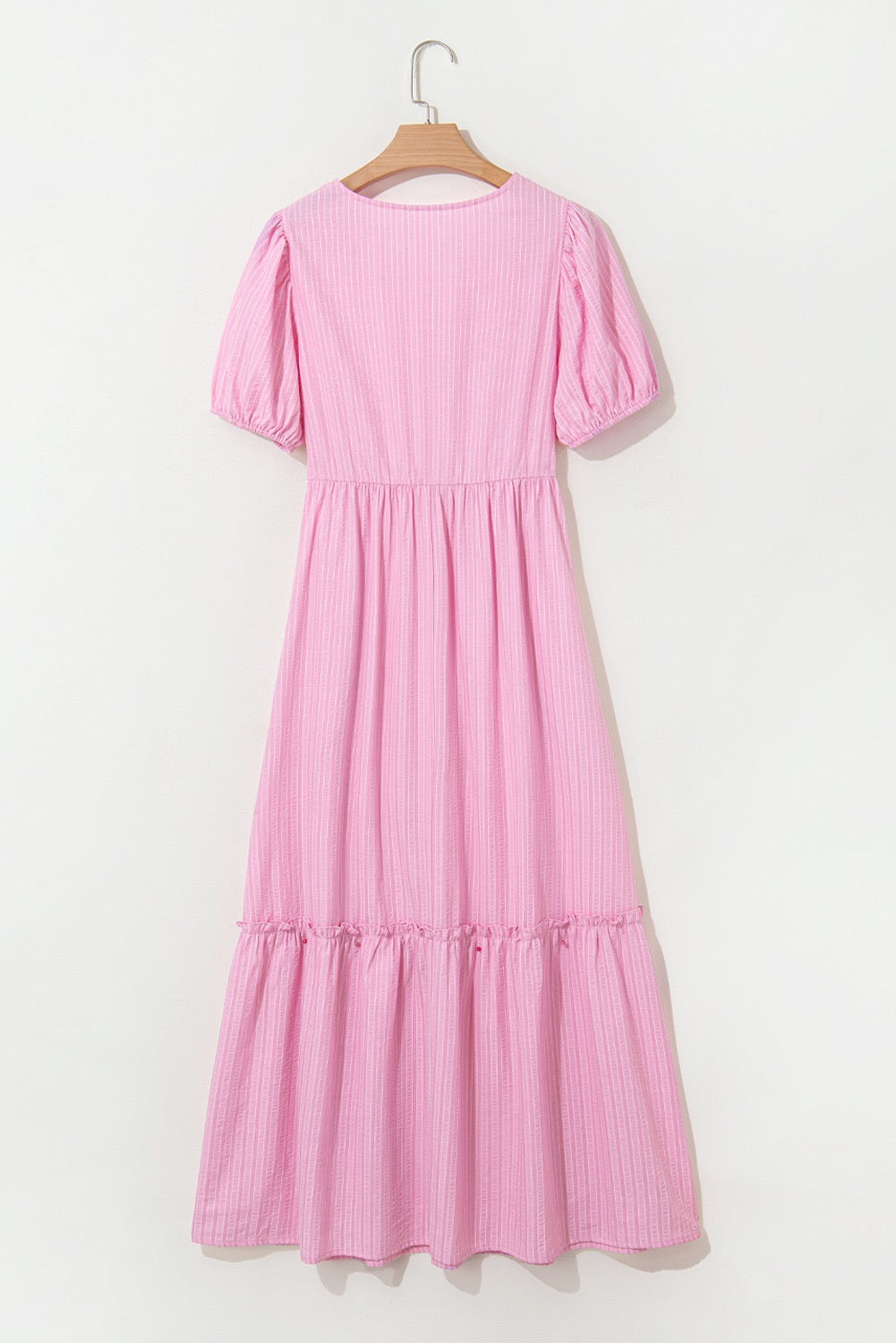 Pink Striped Puff Sleeve Maxi LT