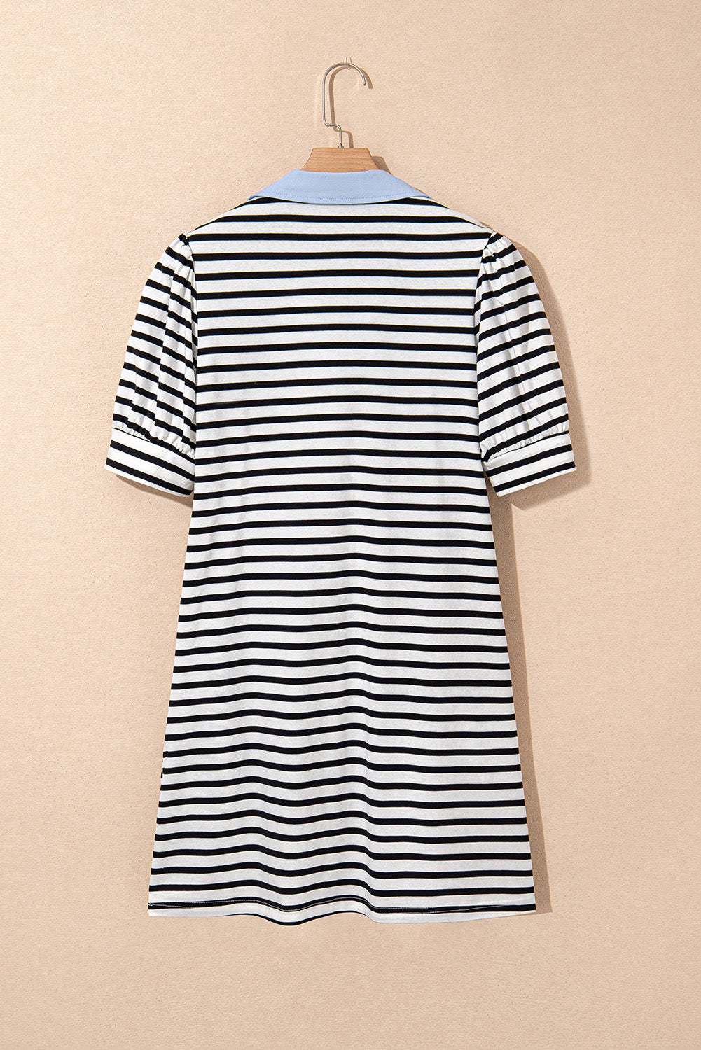 Striped Sky Blue Contrast Dress LT