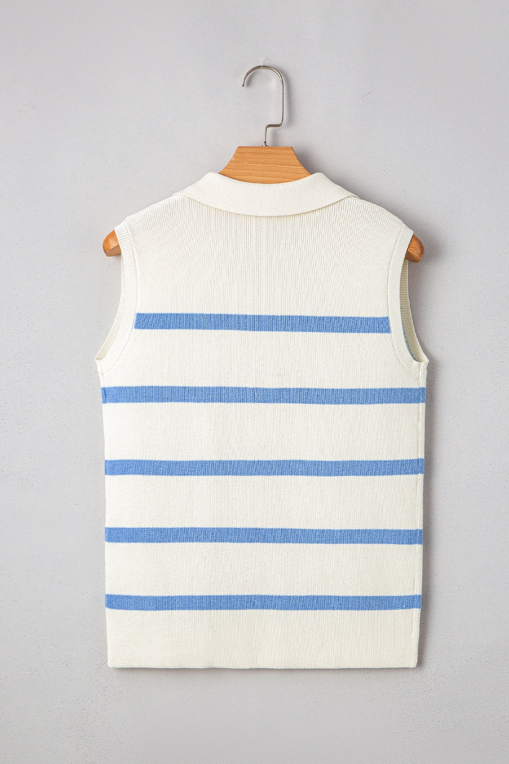 Blue Striped Collared Sweater Vest April.