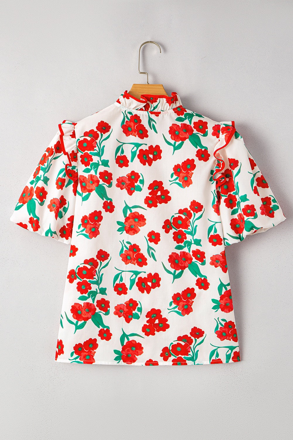 Red Floral Blouse LT