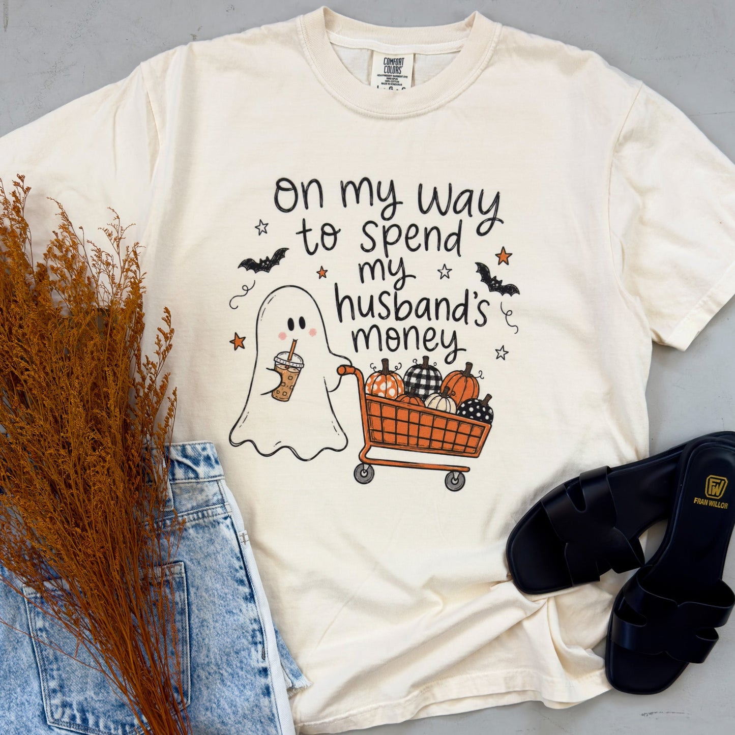 On My Way to Spend My Husband's Money Halloween Tee