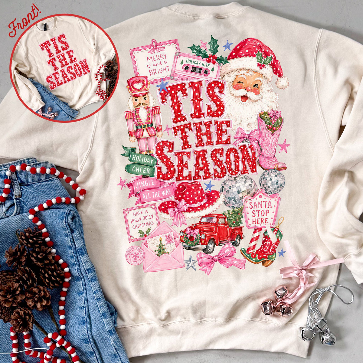Tis The Season Front & Back Christmas Crewneck