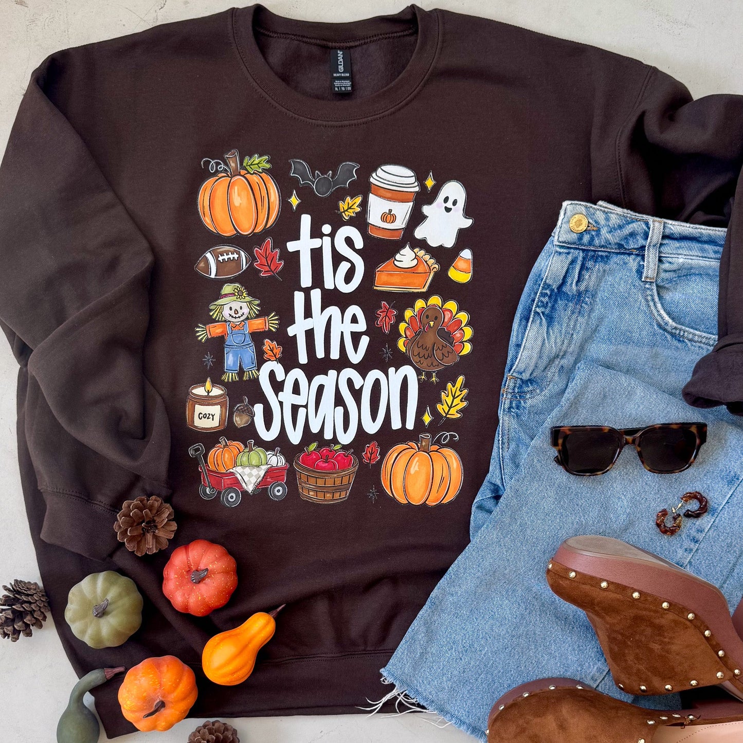 Tis The Season Cozy Doodle Fall Tee or Sweatshirt