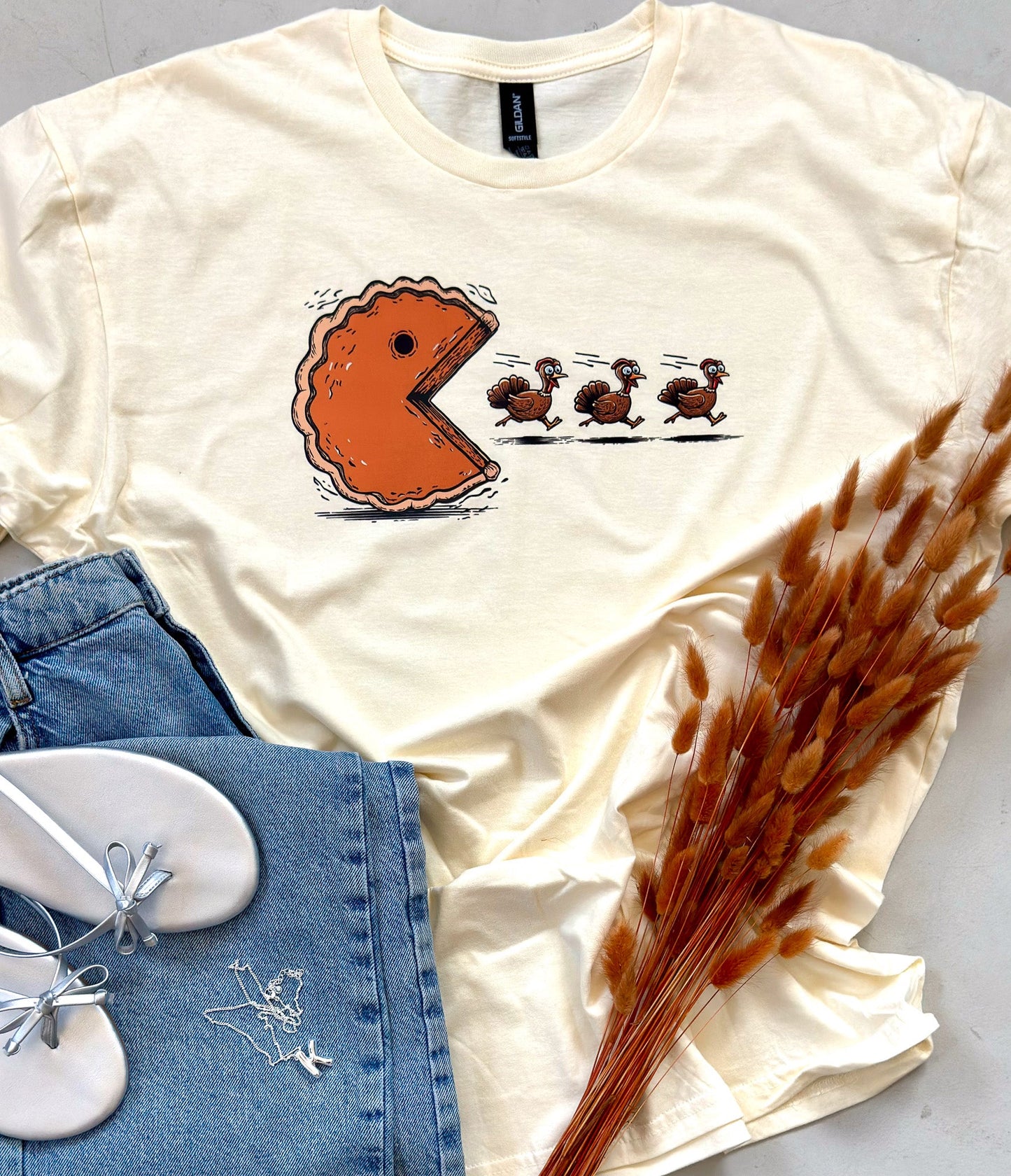 Pumpkin Pie Turkey Chase Tee and Sweatshirt