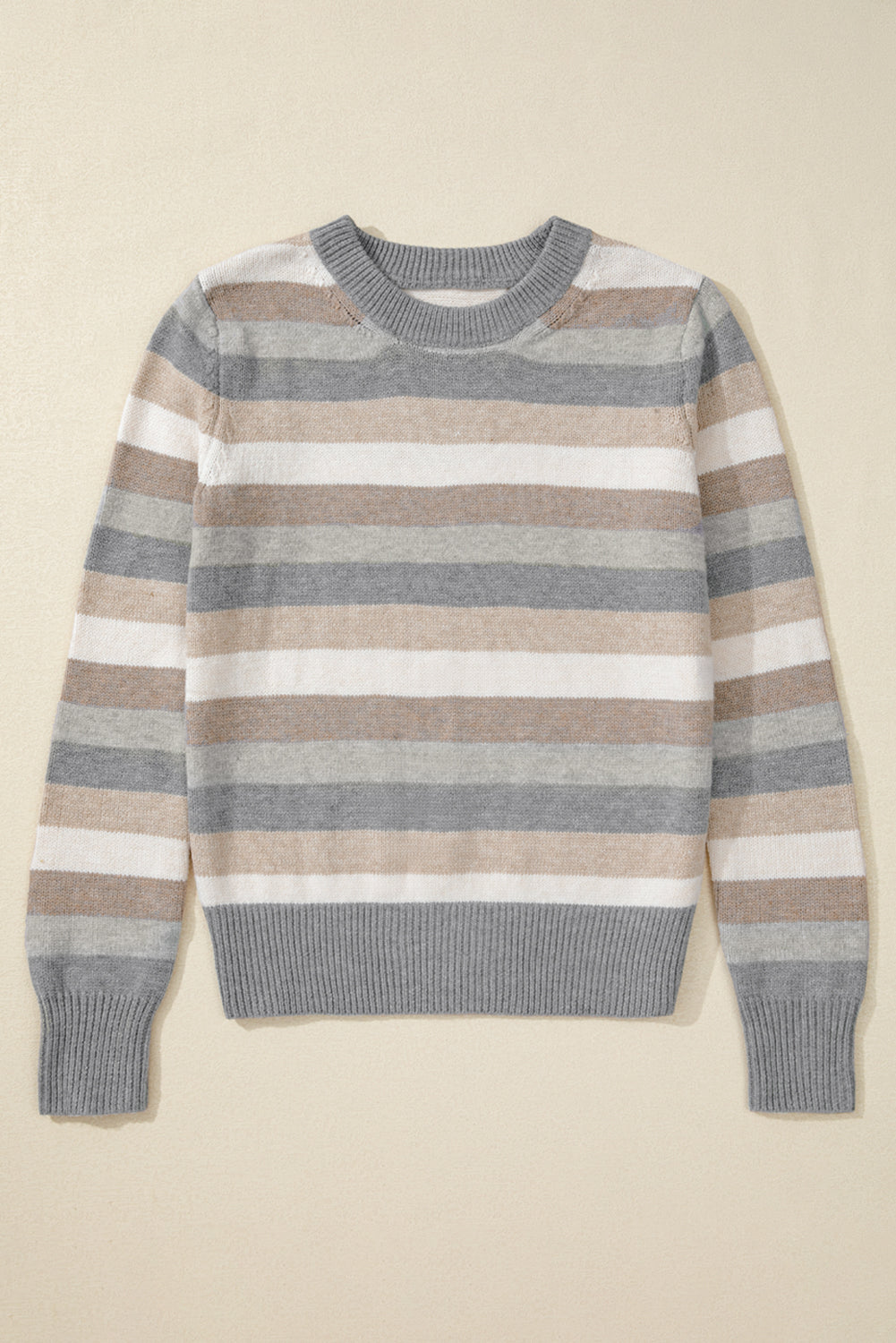 Gray and Khaki Striped Sweater LT