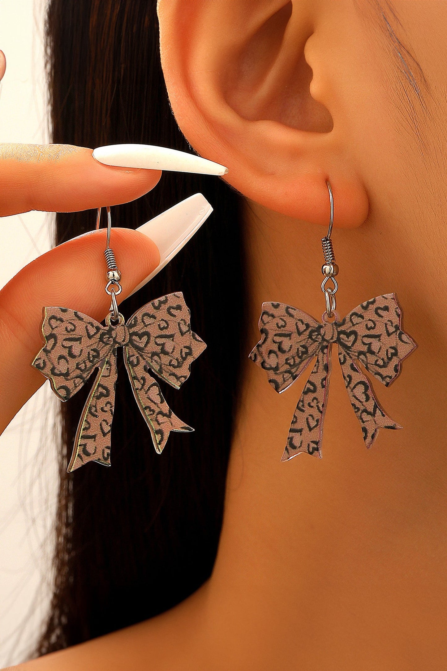 Leopard Print Bow Earrings December.