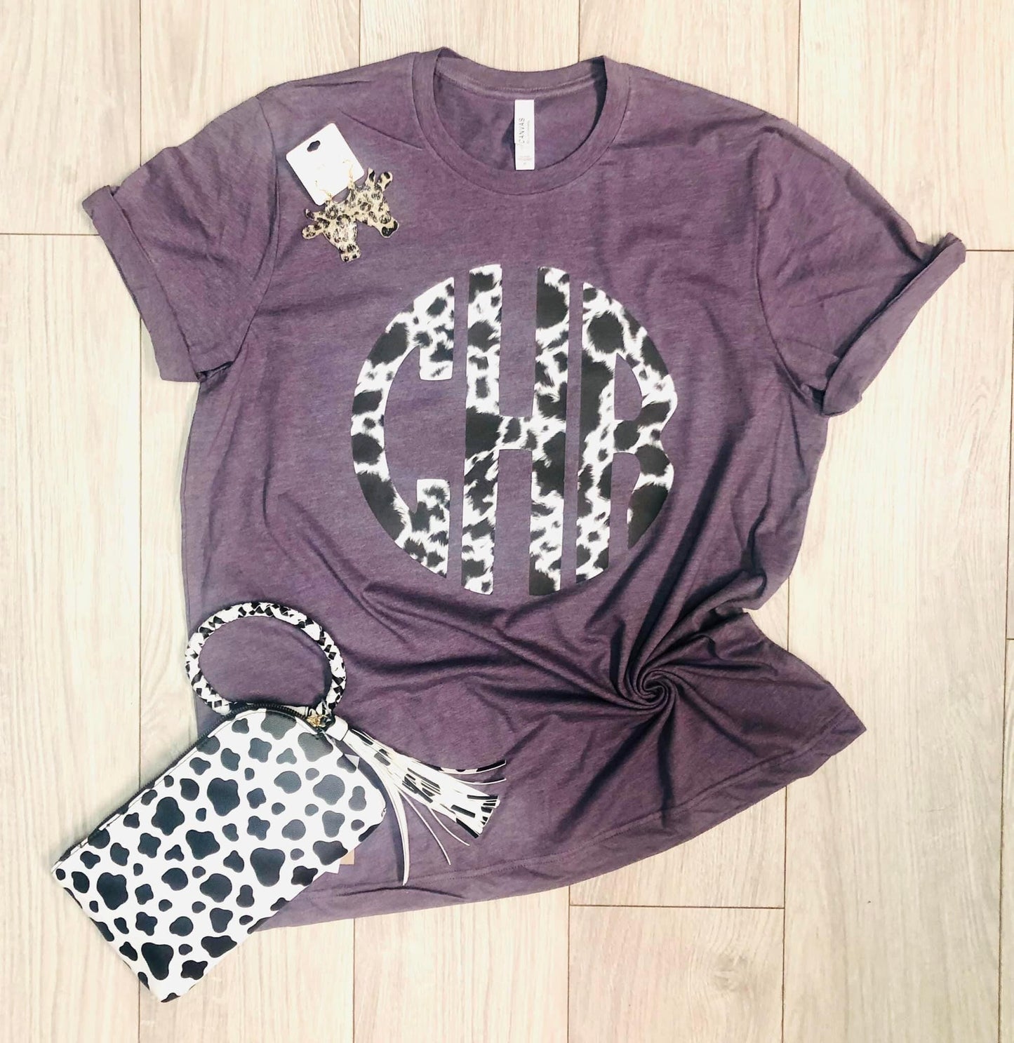 Cow Print Monogram Tee