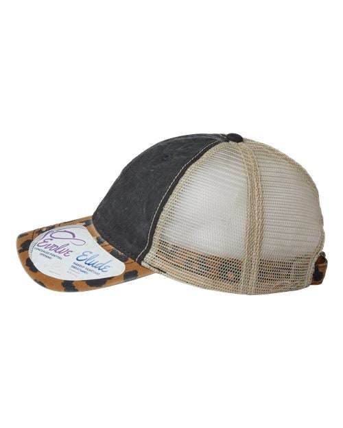 Women's Animal Print Mesh Back Cap - Ponytail