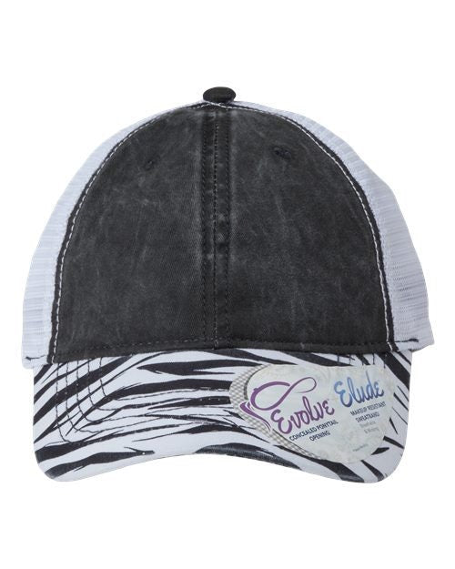 Women's Animal Print Mesh Back Cap - Ponytail
