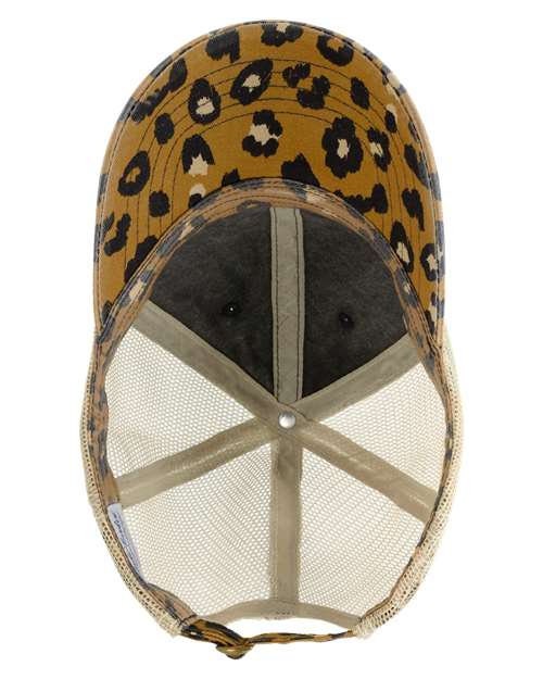Women's Animal Print Mesh Back Cap - Ponytail