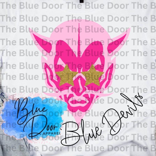 Pinked Out Blue Devils SUB .SVG .PNG Digital File Download Sublimation Laser Circuit Silhouette Cutter Sublimation