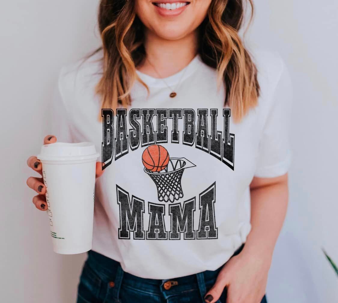 Basketball Mama Grunge Distressed Tee