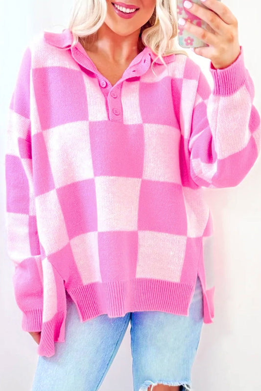 Pink Checkerboard Sweater RTS