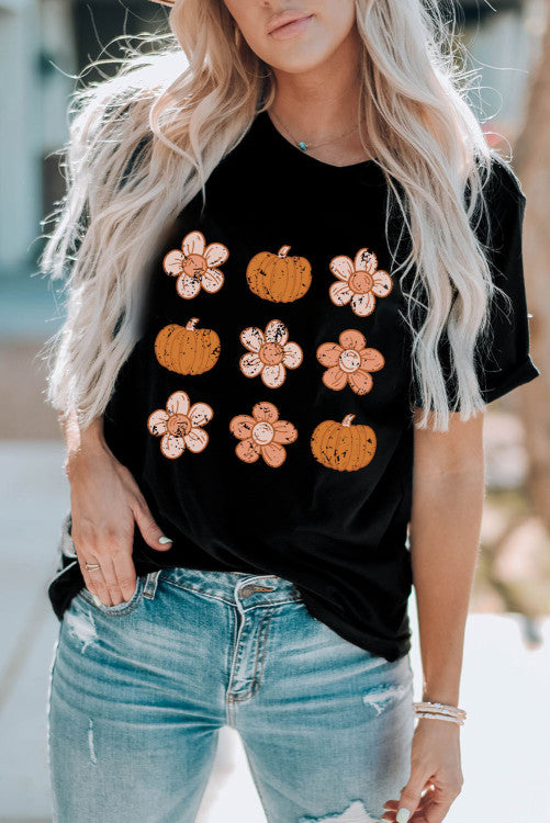 Pumpkin Floral Graphic Tee WS RTS