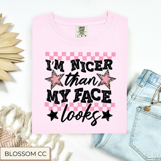 Checkered Nicer Than My Face Looks Tee.