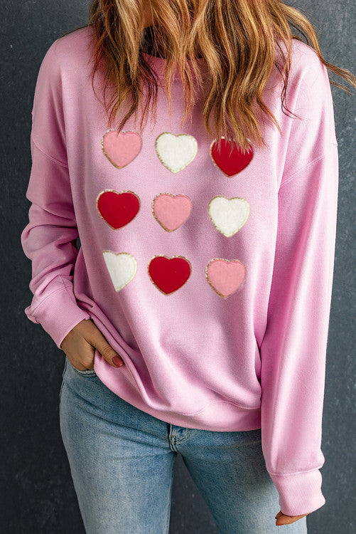 Pink Chenille Patch Sweatshirt RTS