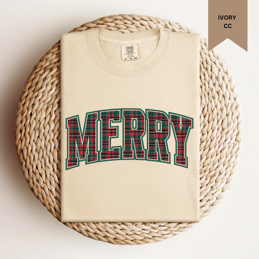 Plaid Merry Tee.