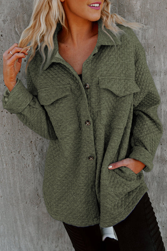 Green Quilted Shacket RTS