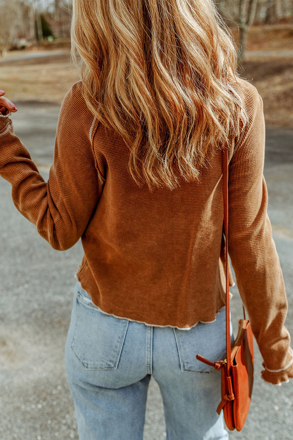 Brown Textured Top July.