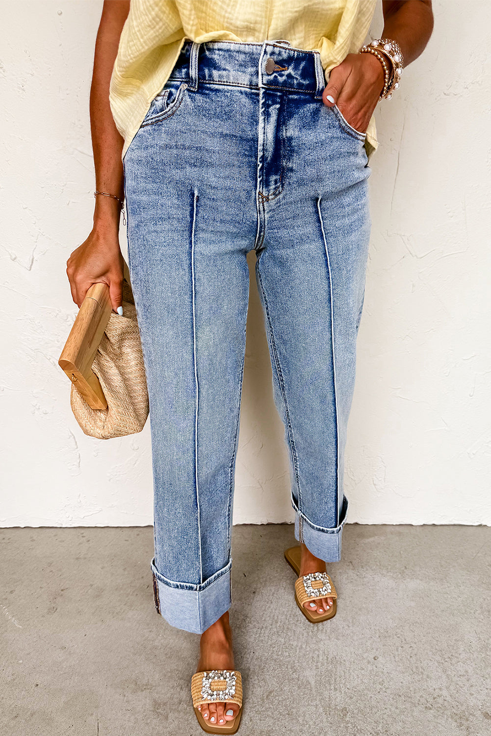 Center Seam Cuffed Jeans RTS