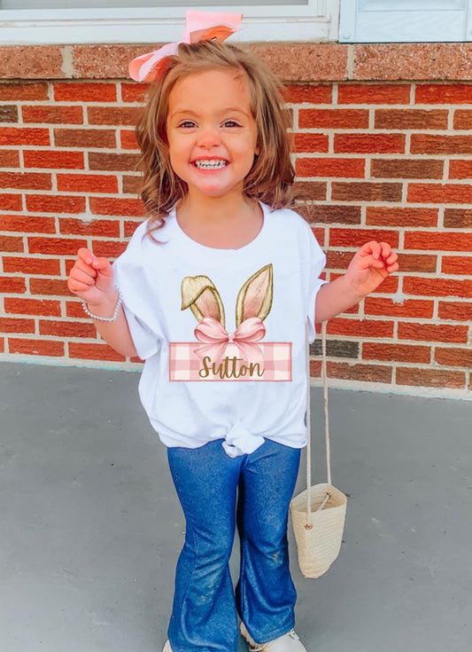 Girls Bunny Custom Tee