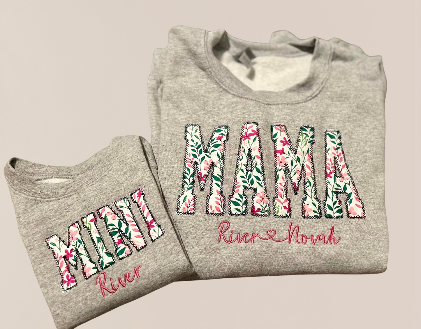 Floral MAMA & MINI Embroidered Crewneck