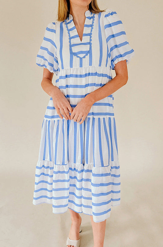 Blue Stripe Ric Rac Dress LT