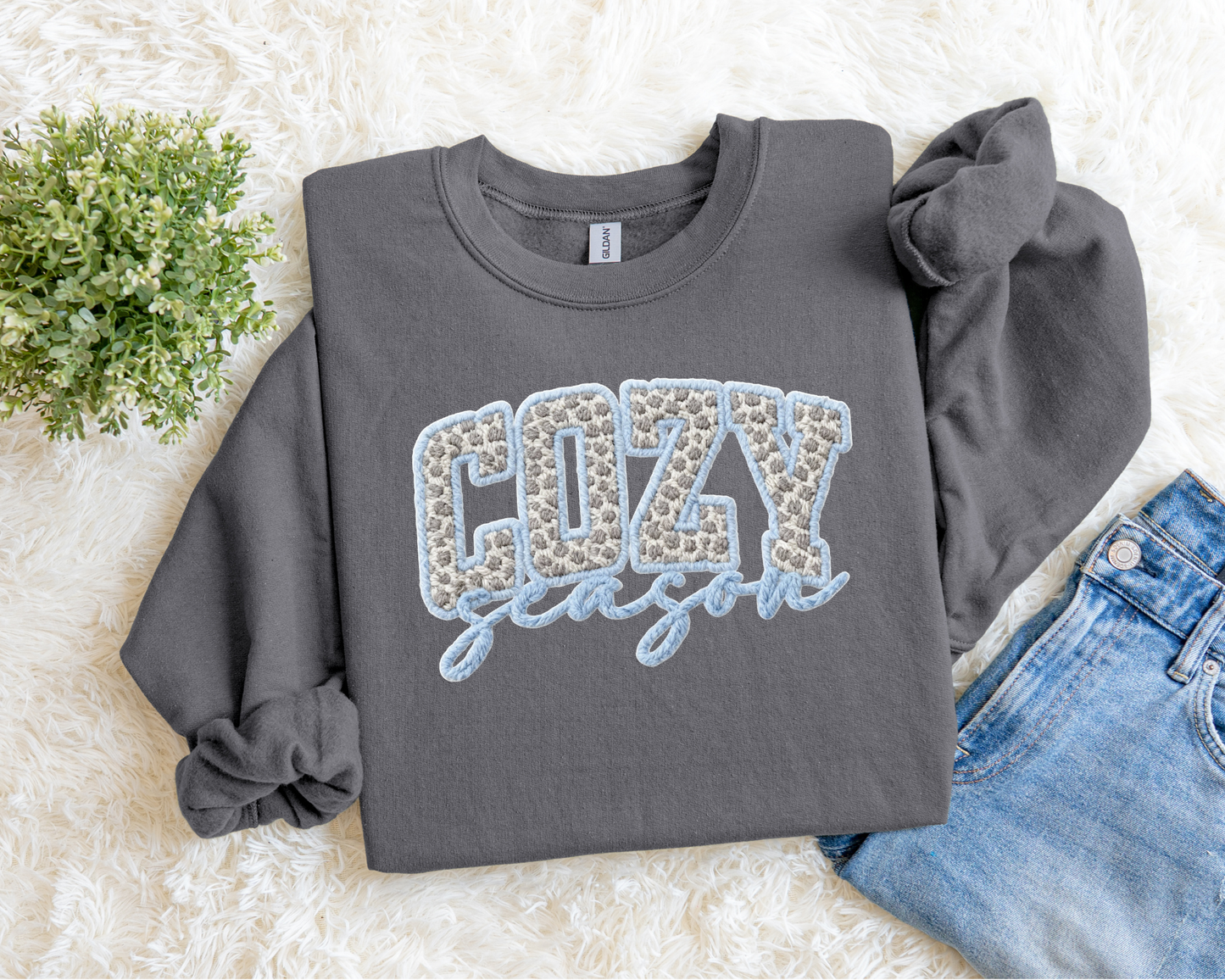 Faux Yarn Cozy Season Sweatshirt.