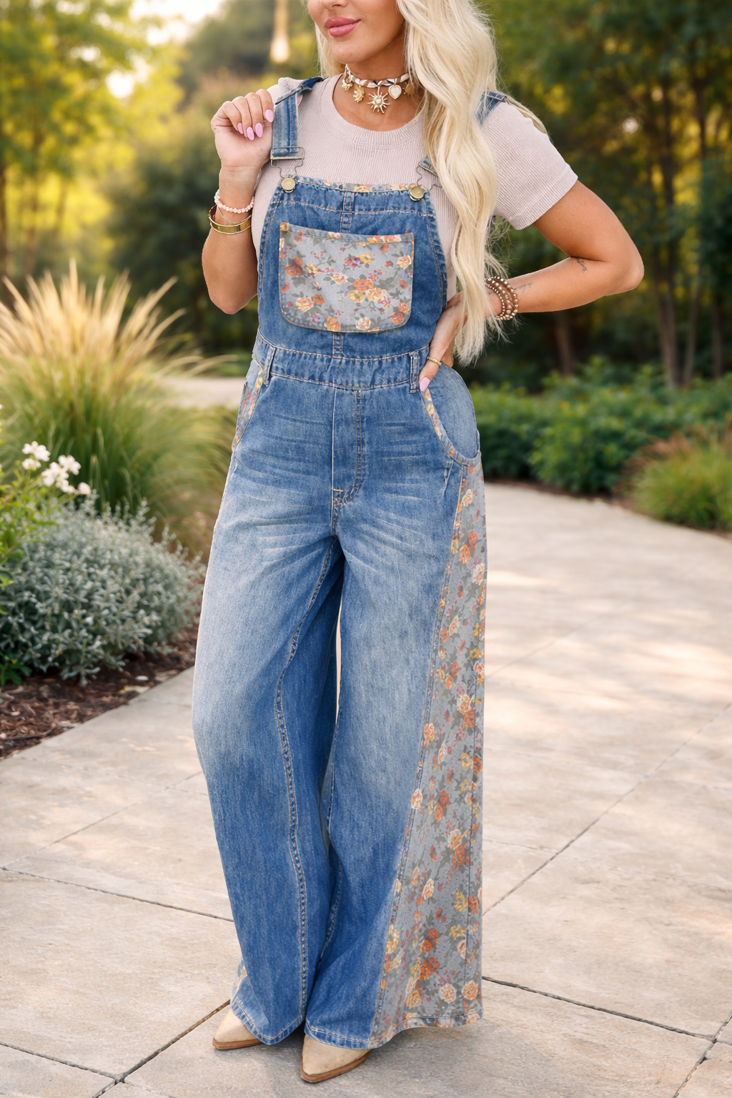 Floral Patchwork Overalls January.