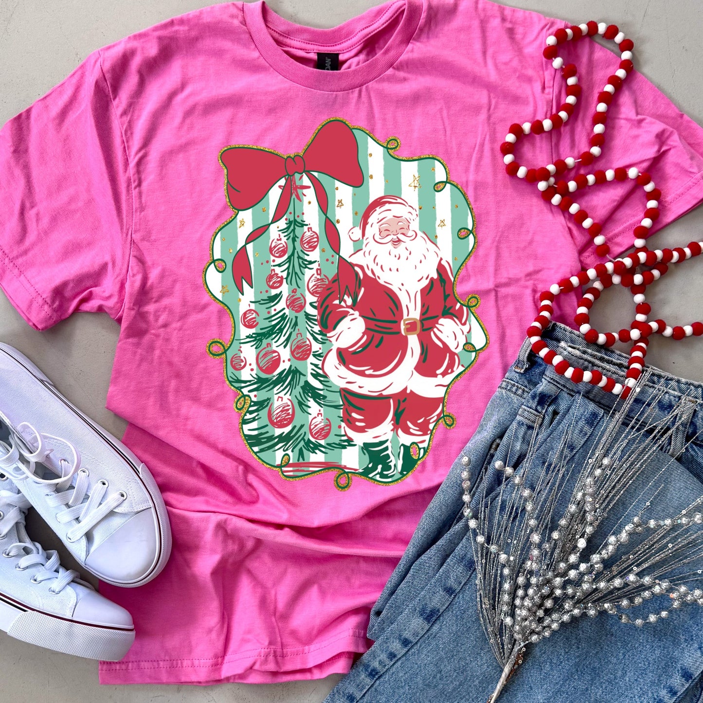 Frame & Bow Santa Tee or Sweatshirt