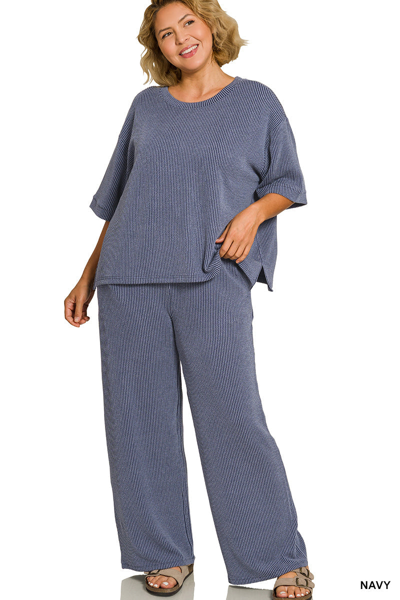 Plus-Raised Rib Set Zenana RTS
