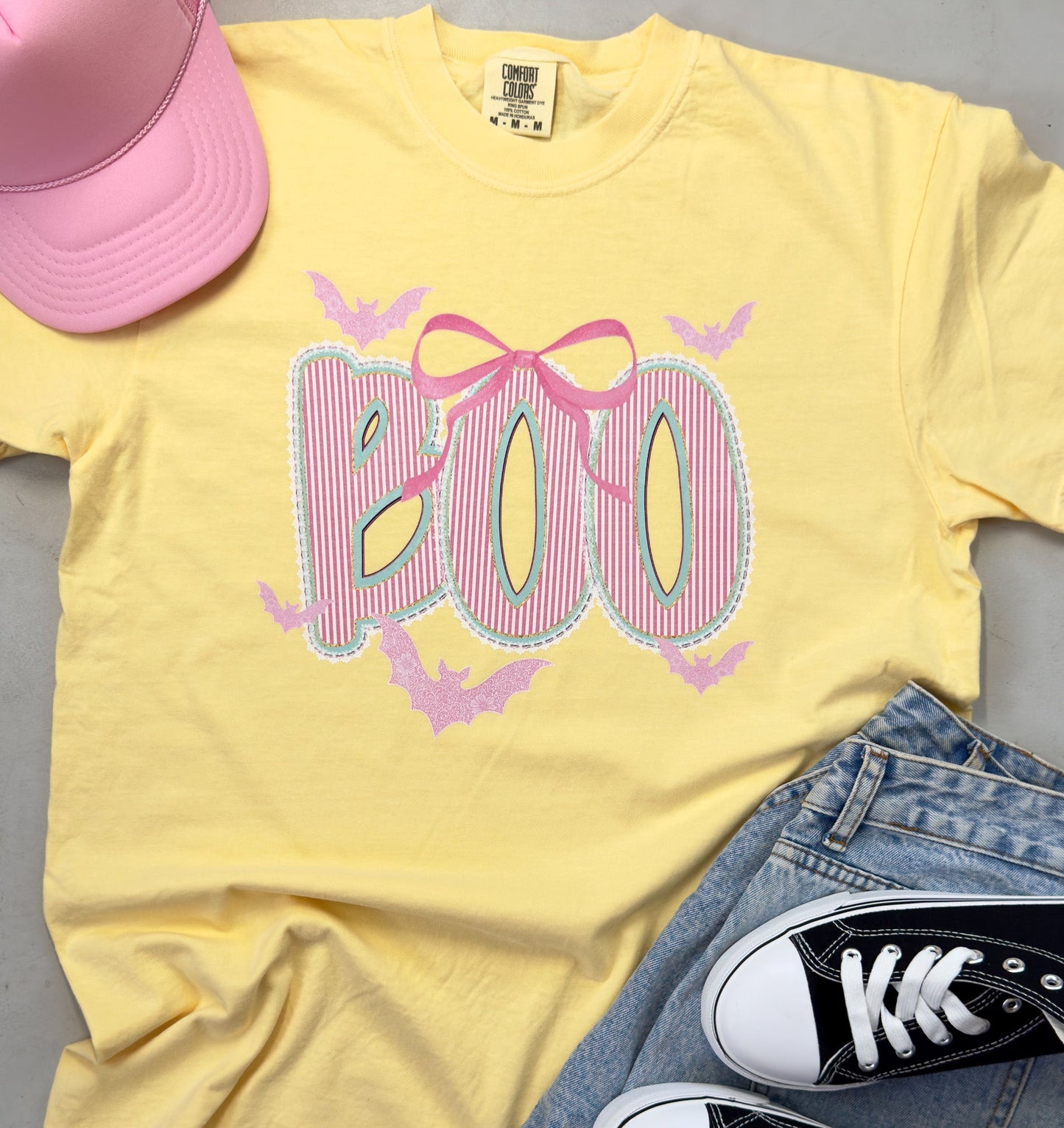 Yellow Boo Bow Tee