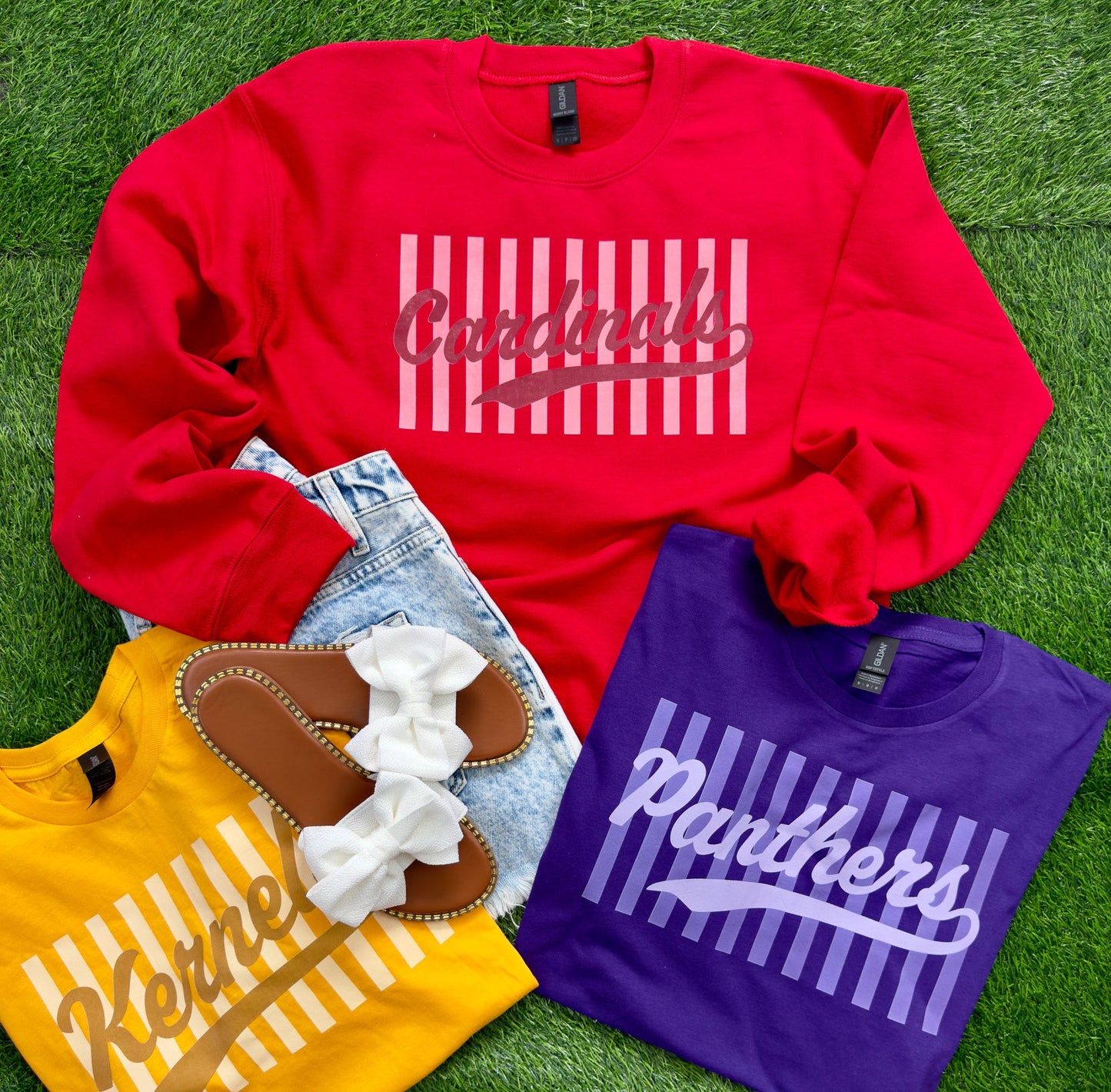Tone on Tone Stripe Spirit Custom Tee