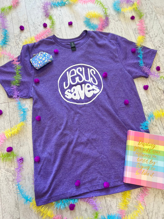 Jesus saves | heather purple