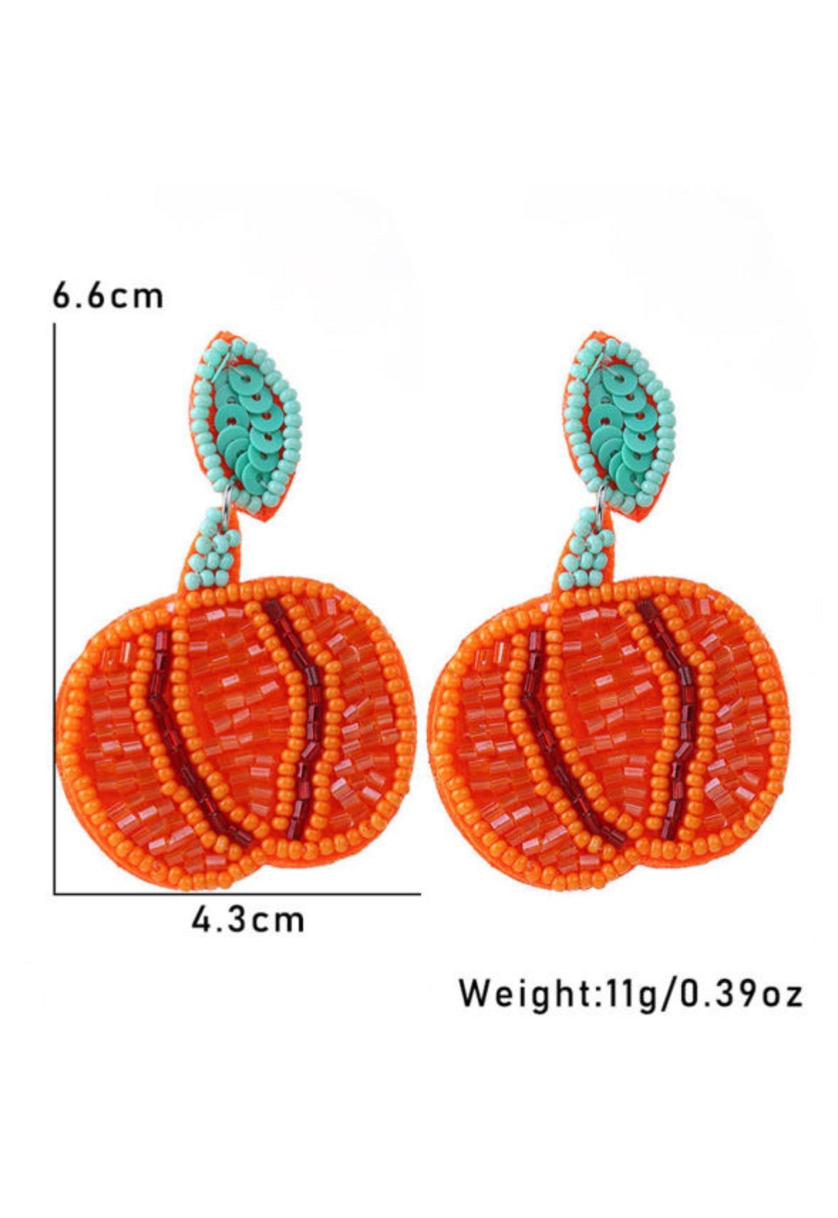 Pumpkin Beaded Earrings RTS