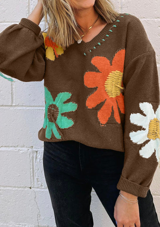 Big Flower Pattern Sweater RTS